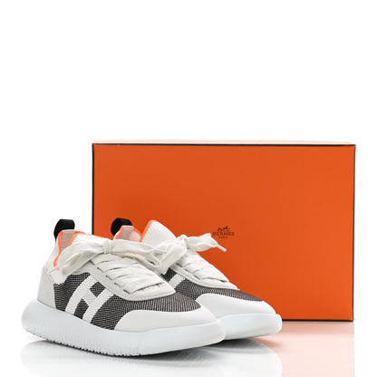 Hermes Knit Suede Goatskin Womens Crew Sneakers 36 Prunoir White 9 of 9