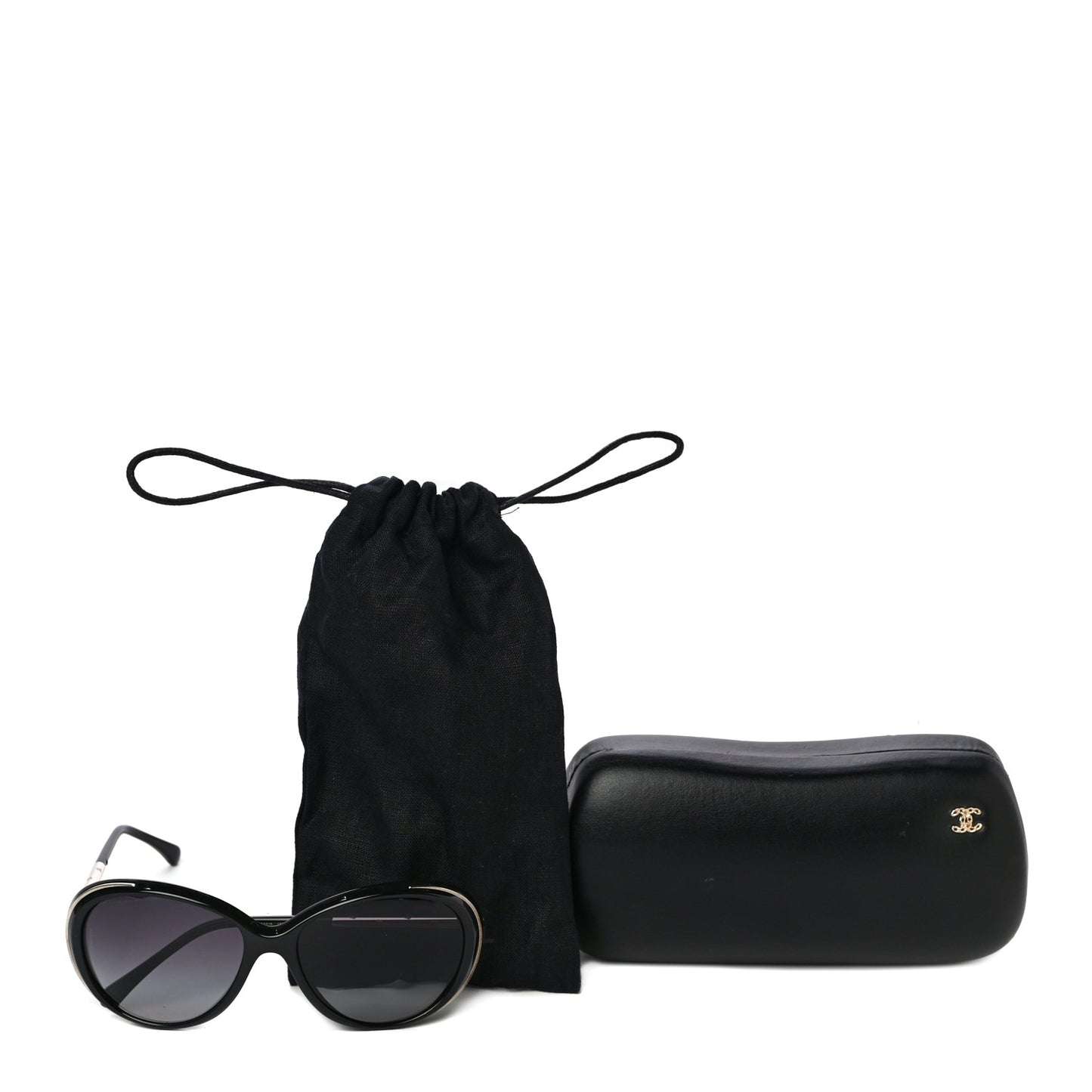 Acetate Butterfly CC Sunglasses 6037 Black