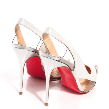 Christian Louboutin Patent Suede Calfskin Air Chance 100 Pumps 39.5 White 4 of 7