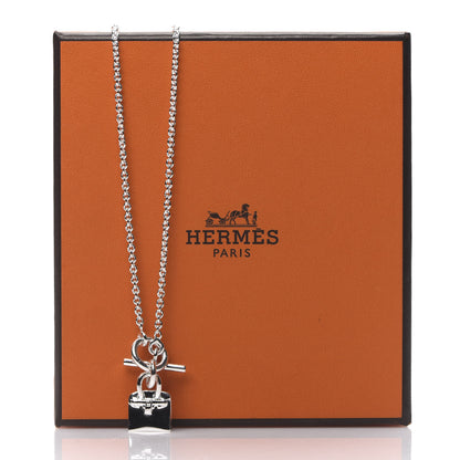 Hermes Sterling Silver Birkin Amulette Pendant Necklace 6 of 6