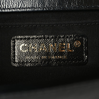 Chanel Metallic Glazed Calfskin Medium Boy Flap Black Gold 6 of 10