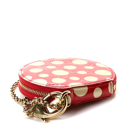 Louis Vuitton Vernis Kusama Infinity Dots Chapeau Coin Purse Red 4 of 10