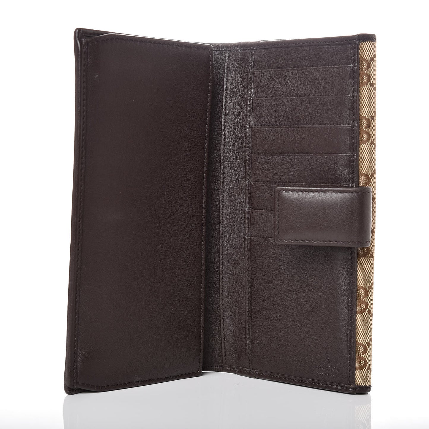 Monogram Margaux Calfskin Dice Continental Wallet Beige Ebony Dark Brown