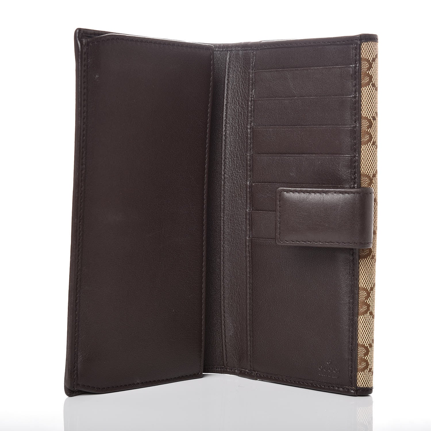 Gucci Monogram Margaux Calfskin Dice Continental Wallet Beige Ebony Dark Brown 5 of 9