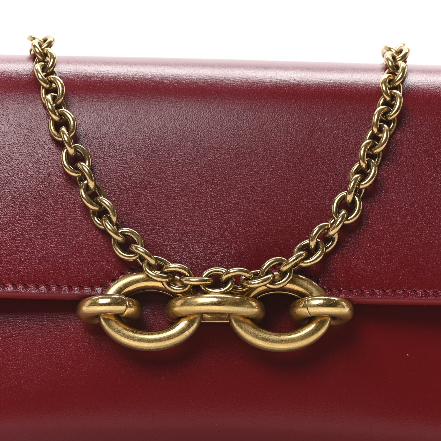 Saint Laurent Smooth Calfskin Le Maillon Chain Wallet Opyum Red 8 of 10