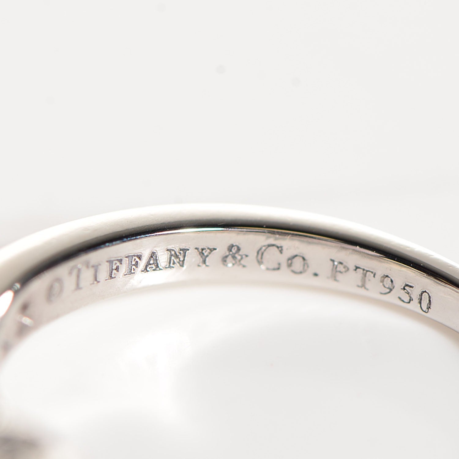 Tiffany Platinum Diamond Ribbon Engagement Ring 4.75 10 of 12