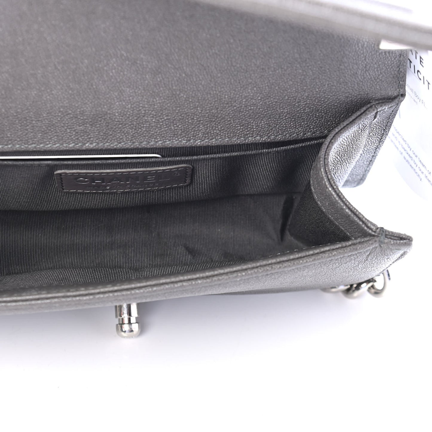 Caviar Quilted Small Boy Flap Grey