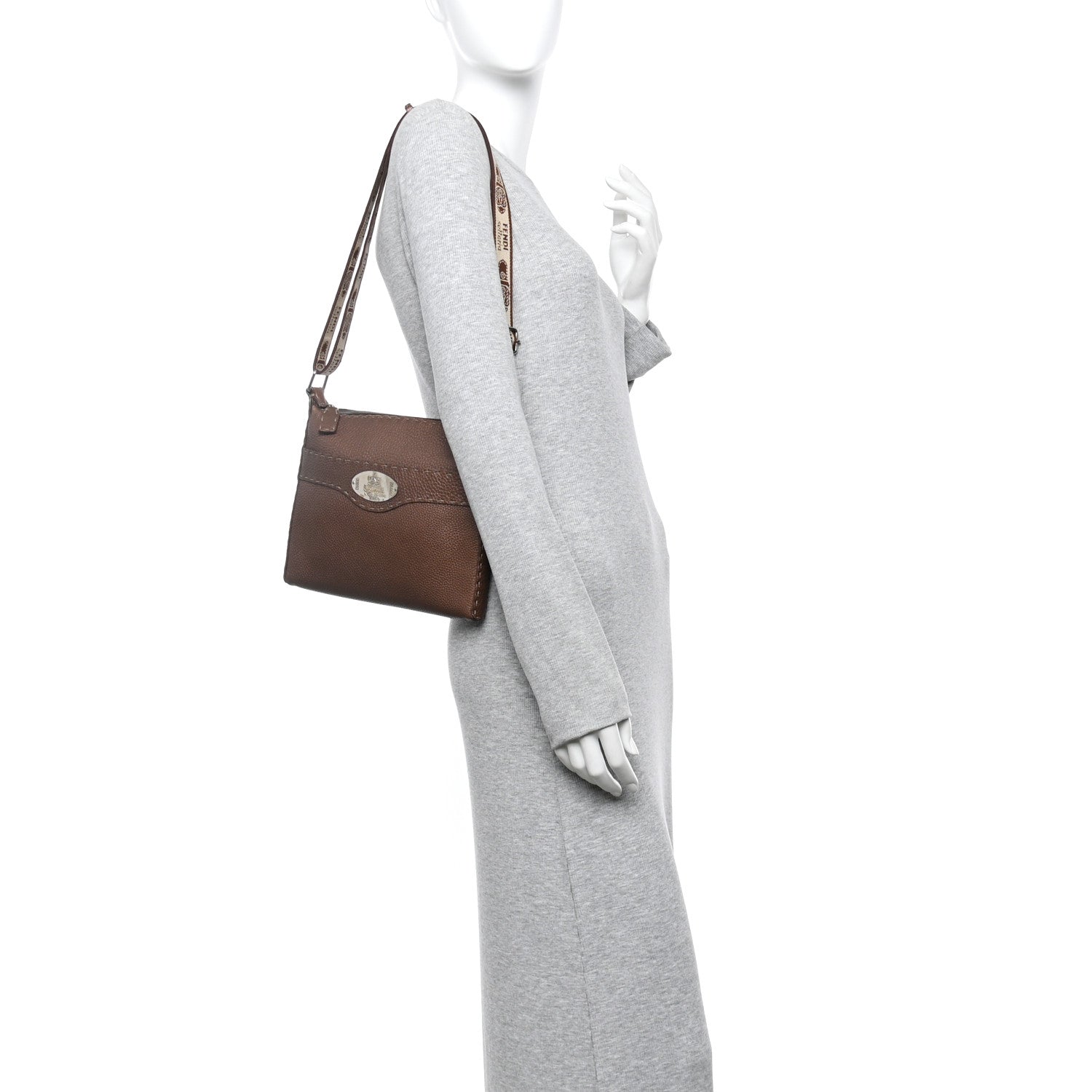 Fendi Cuoio Romano Selleria Messenger Bronze 2 of 18