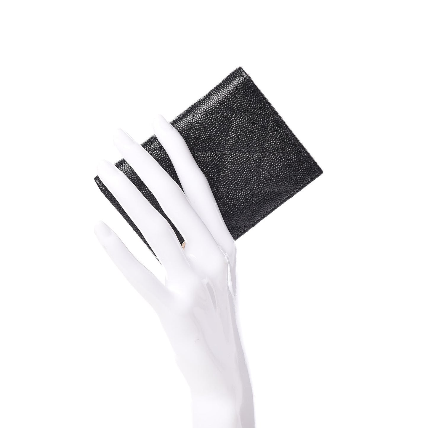 Caviar Quilted Card Holder Wallet Black