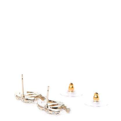 Chanel Crystal CC First Class Stud Earrings Gold 4 of 5