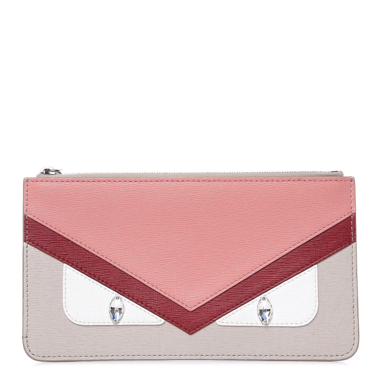 Vitello Elite Crystal Eye Monster Zip Pouch Grigio Polvere Ribes Multicolor
