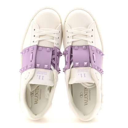 Valentino Garavani Calfskin Womens Rockstud Open Sneakers 37 White Purple 5 of 9