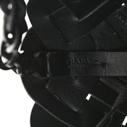 Prada Vitello Intreccio Bucket Bag Black 7 of 18