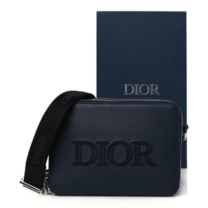 Christian Dior Grained Calfskin Pouch Navy Blue 11 of 11