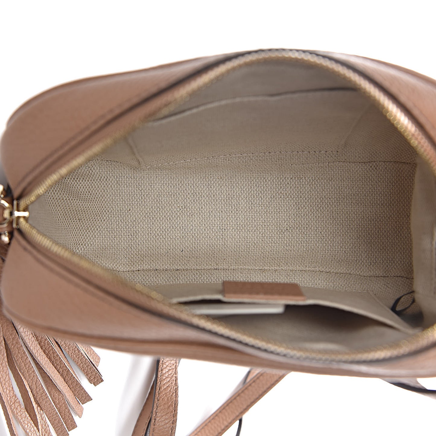 Pebbled Calfskin Small Soho Disco Bag Camelia