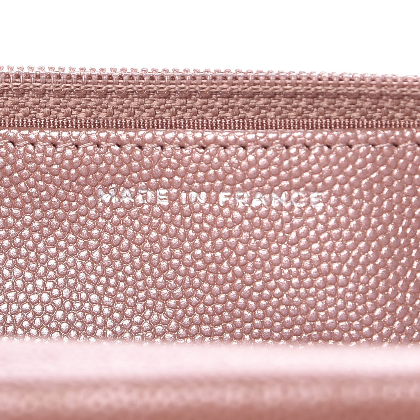 Metallic Caviar Chevron Quilted Vintage Mademoiselle Wallet On Chain WOC Pink