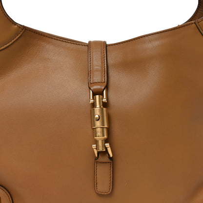 Gucci Calfskin Piston Lock Jackie O Hobo Tan 8 of 10