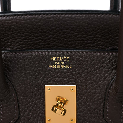 Hermes Taurillon Clemence Birkin 35 Chocolate 5 of 14