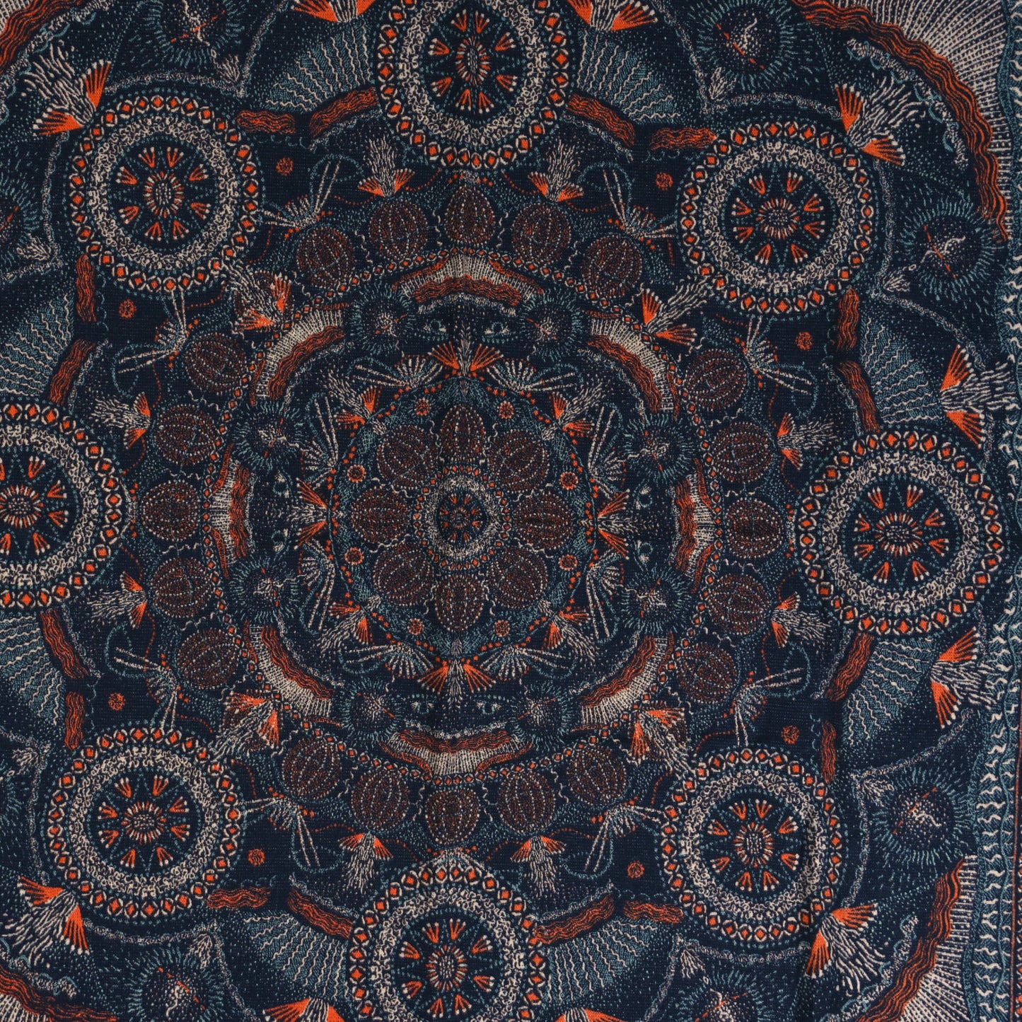 Wool Throw Cream Bleu
