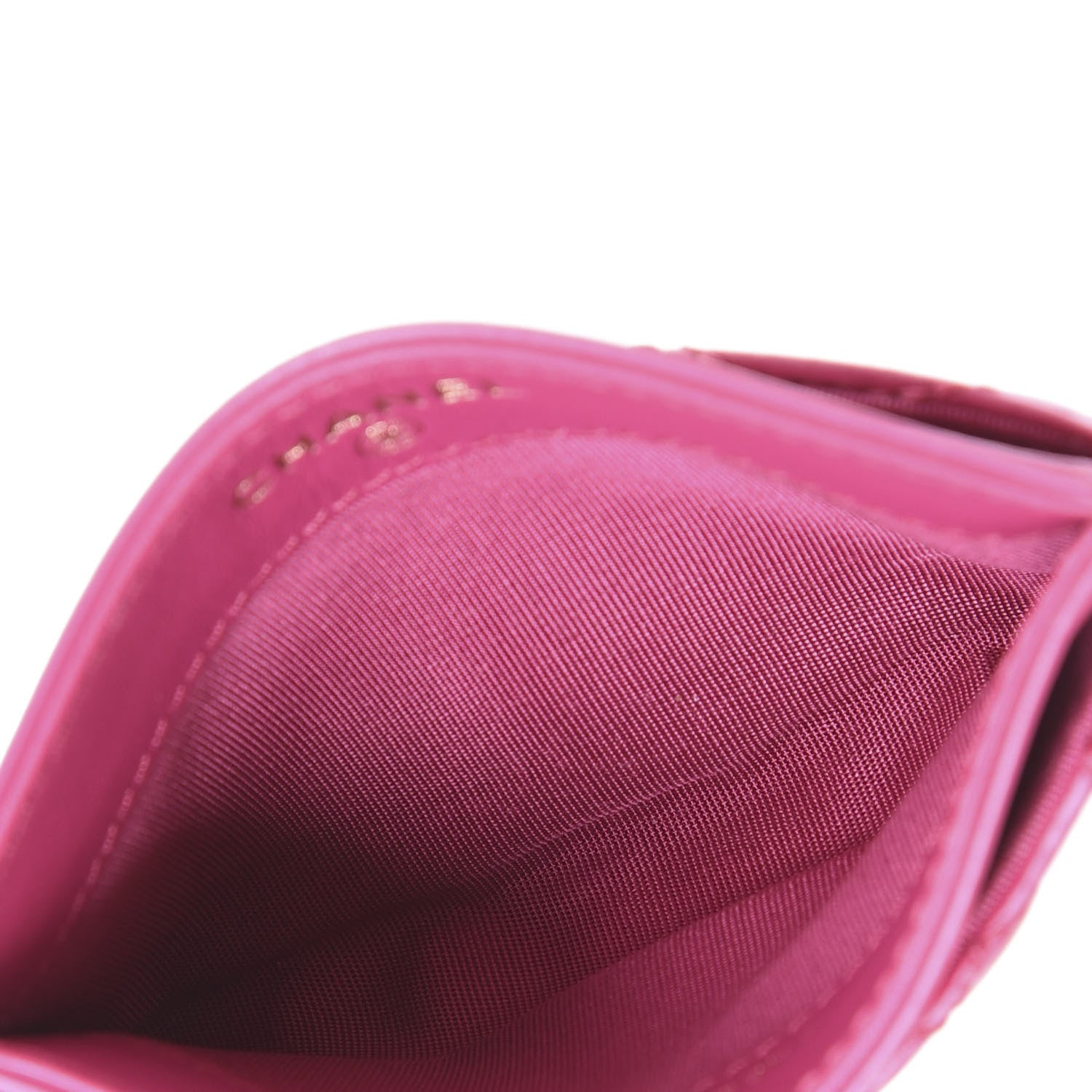 Chanel Lambskin Camellia Embossed Card Holder Fuchsia 4 of 12