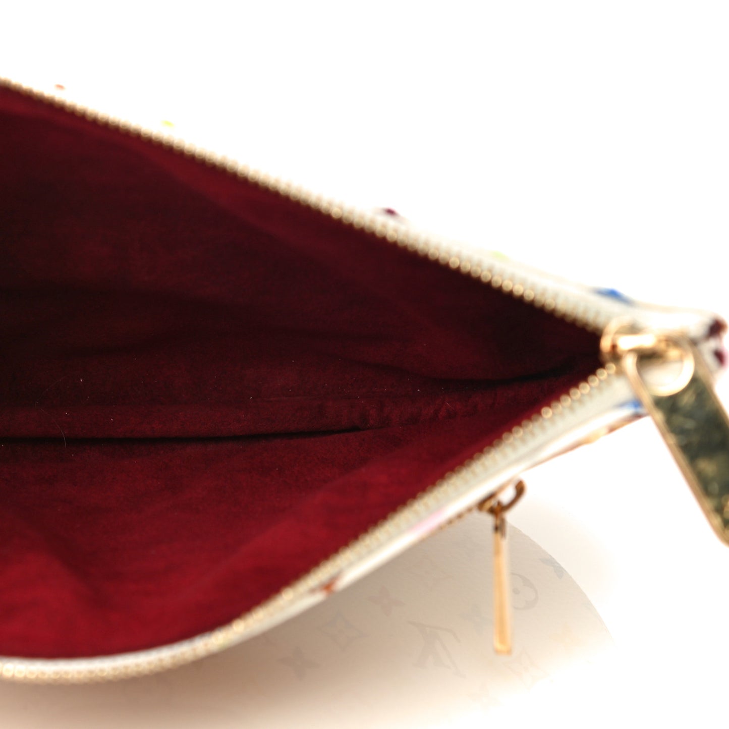 Monogram Multicolor Pochette Plate GM White