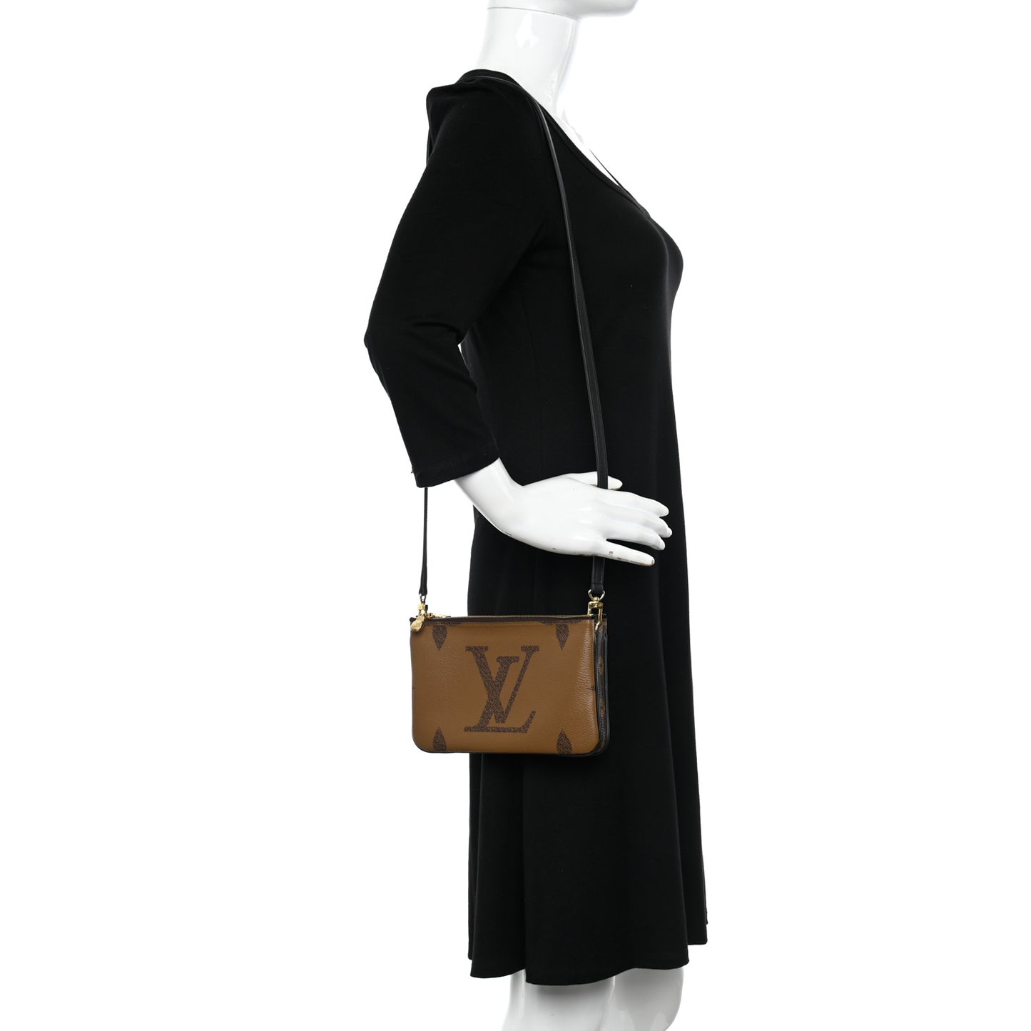 Reverse Monogram Giant Double Zip Pochette
