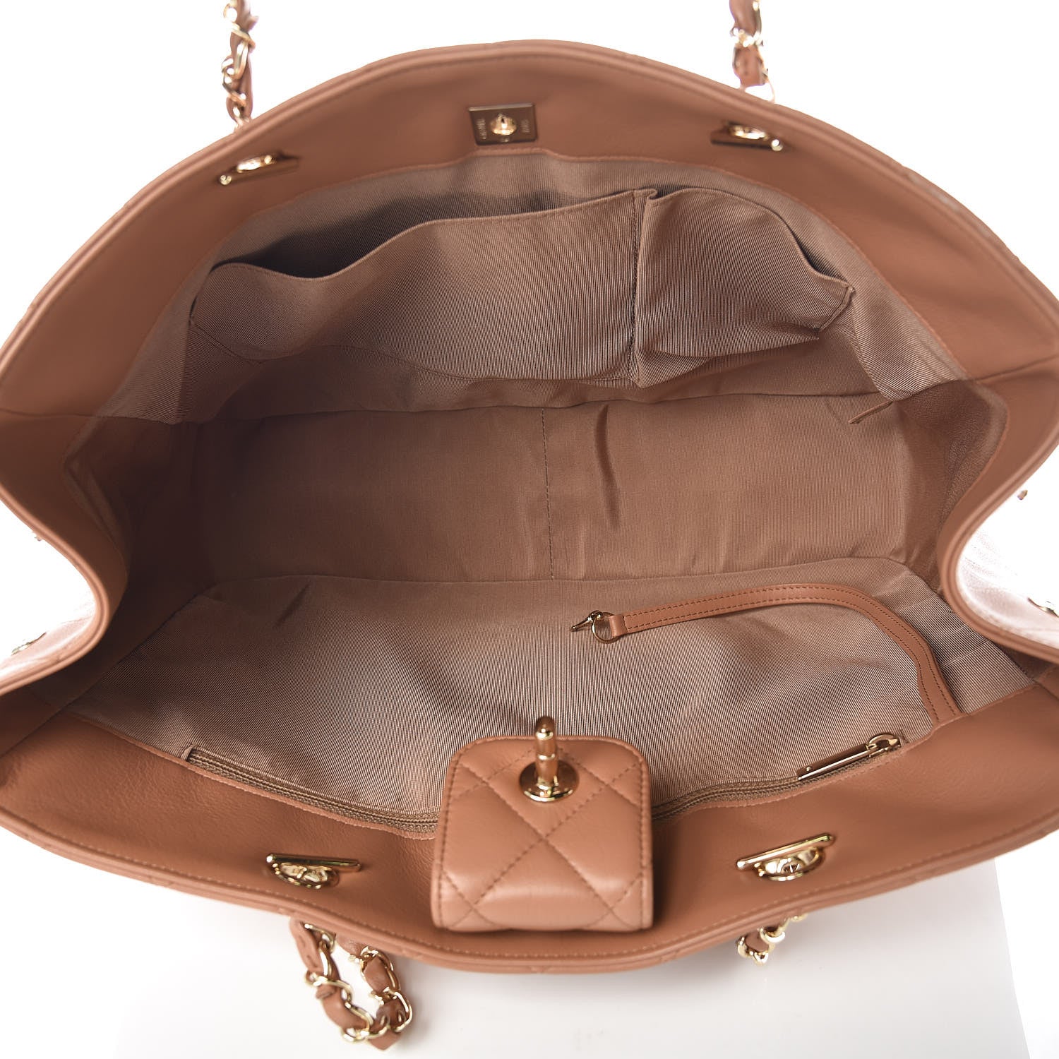 Chanel Calfskin Quilted Timeless Tote Beige 7 of 10
