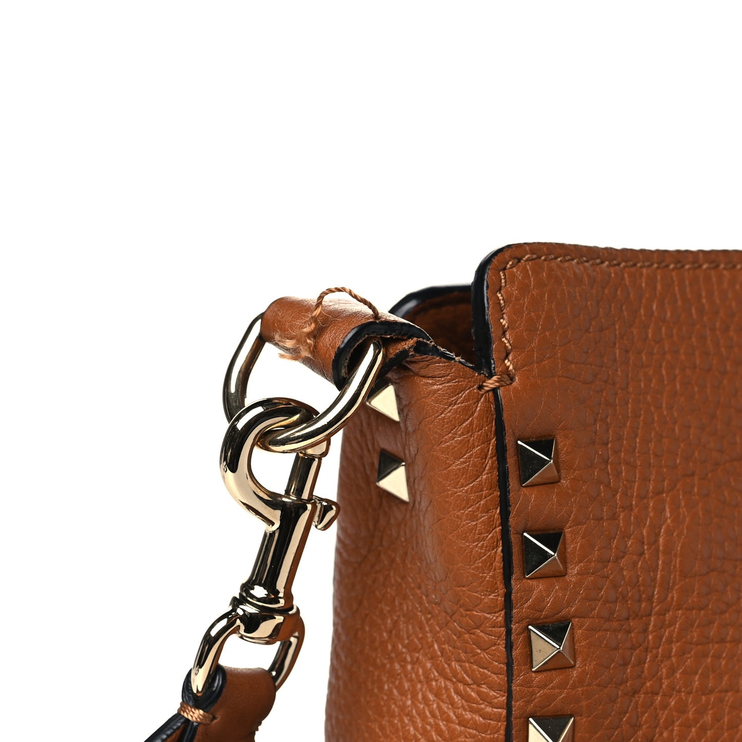 Pebbled Calfskin Small Rockstud Flip-Lock Messenger Bag Light Cuir