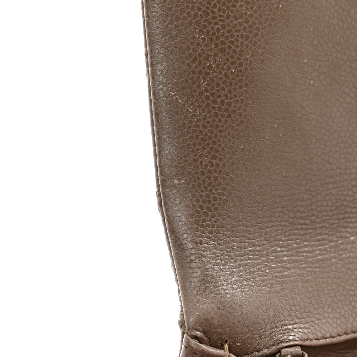 Caviar Quilted Clutch With Chain Flap Brown