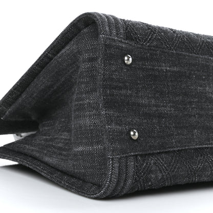 Chanel Denim Quilted Boy Shopping Tote Black 9 of 11