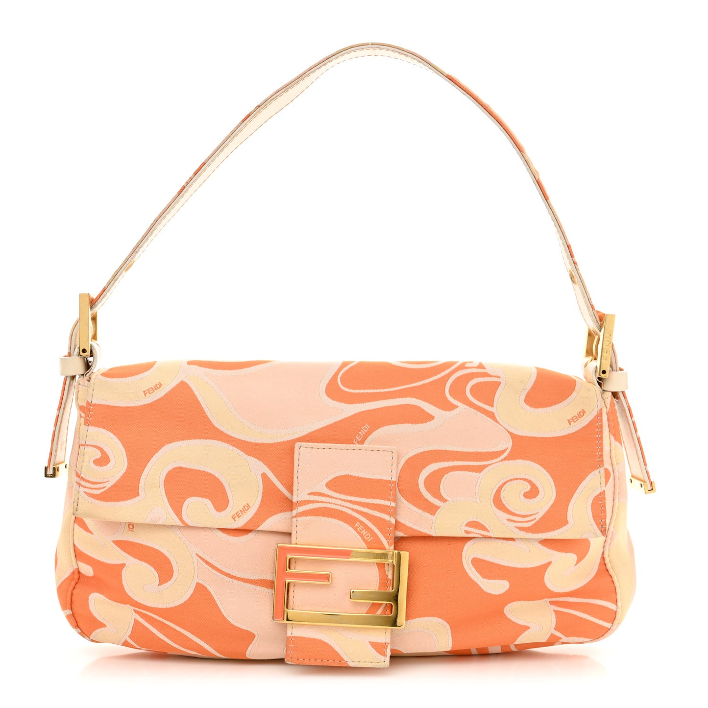 Satin Swirl Print Baguette Multicolor