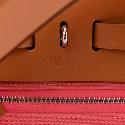 Hermes Vache Hunter Toile Herbag Zip 31 PM Rose Azalee Natural 7 of 12