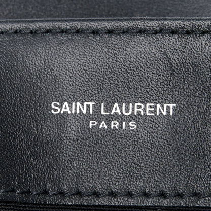Saint Laurent Suede Calfskin Y Quilted Monogram Small Loulou Chain Satchel Black 6 of 11