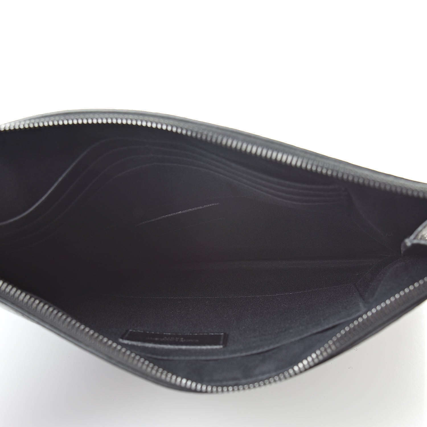 Saint Laurent Calfskin Crocodile Embossed Monogram iPad Case Black 5 of 11