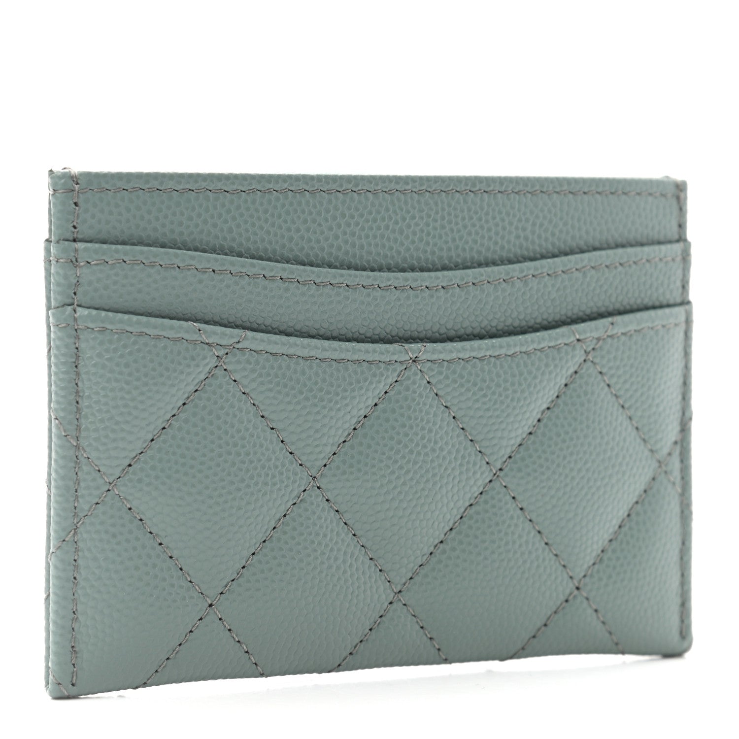 Chanel Caviar Quilted Card Holder Dark Green 3 of 8