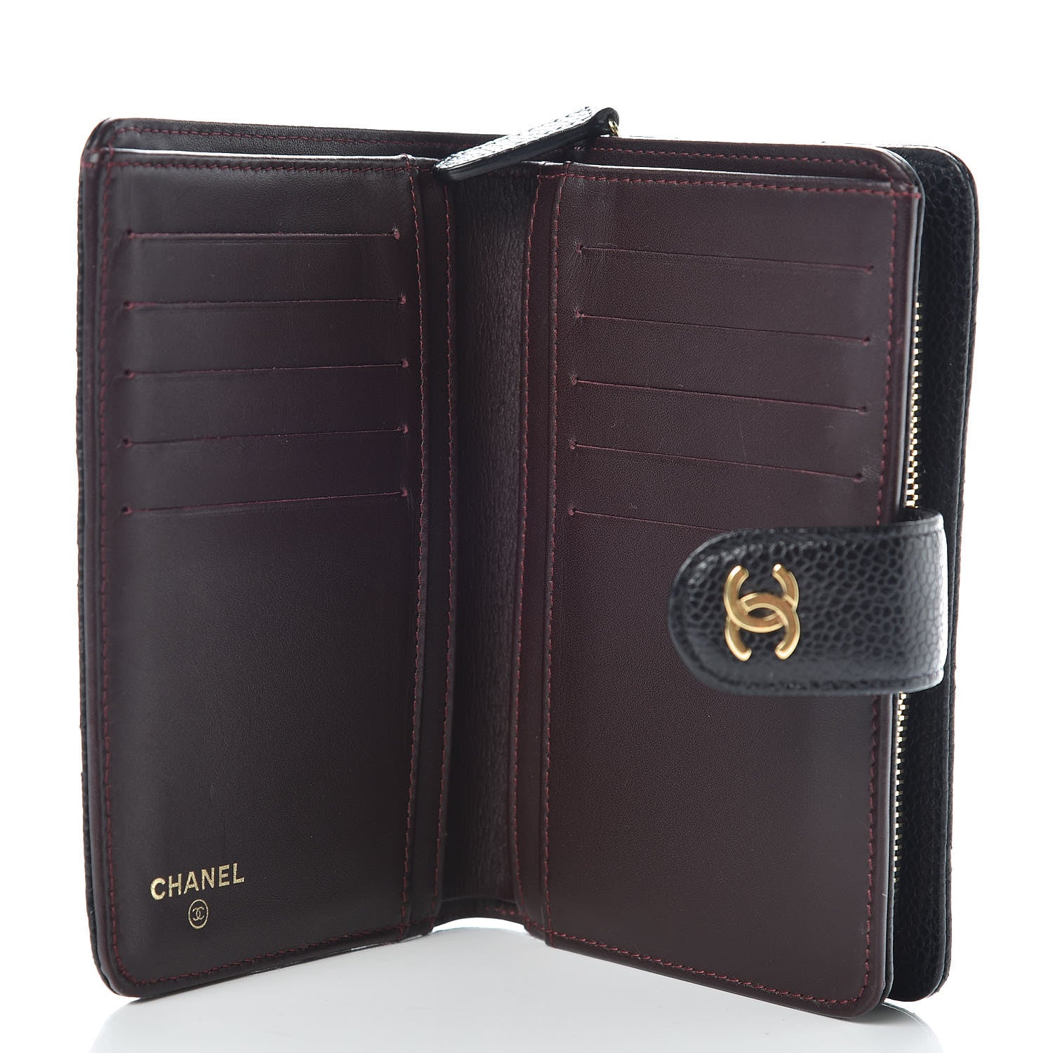 Chanel Caviar Quilted Zipped Pocket Wallet Black 5 of 9