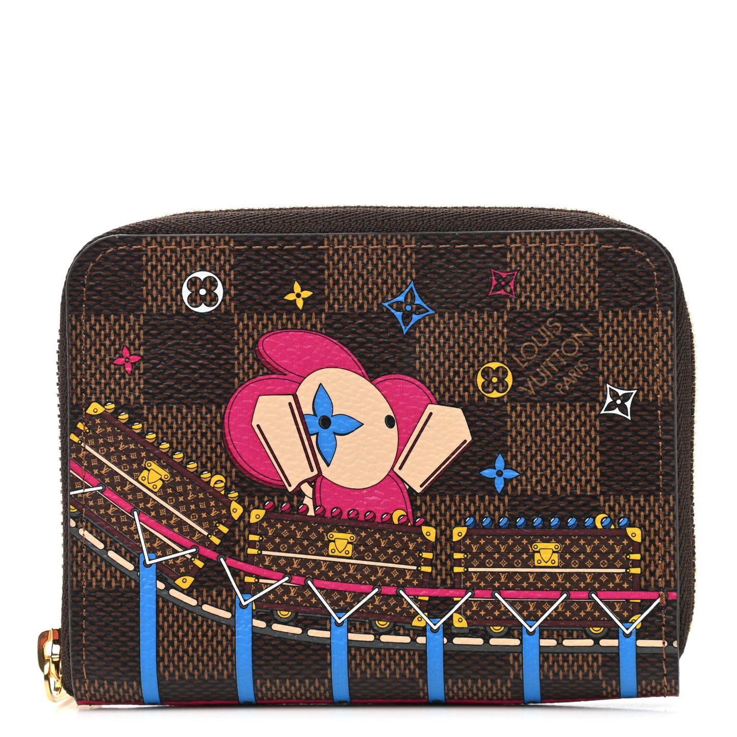 Damier Ebene 2020 Christmas Animation Roller Coaster Zippy Coin Purse Pivoine