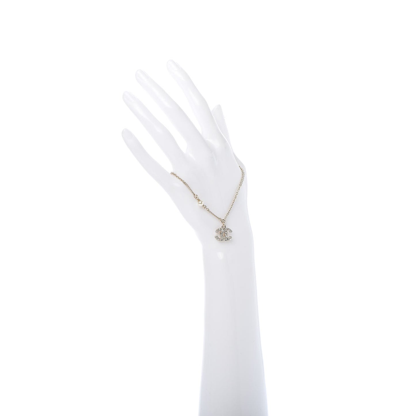 Pearl Crystal CC Bracelet Gold