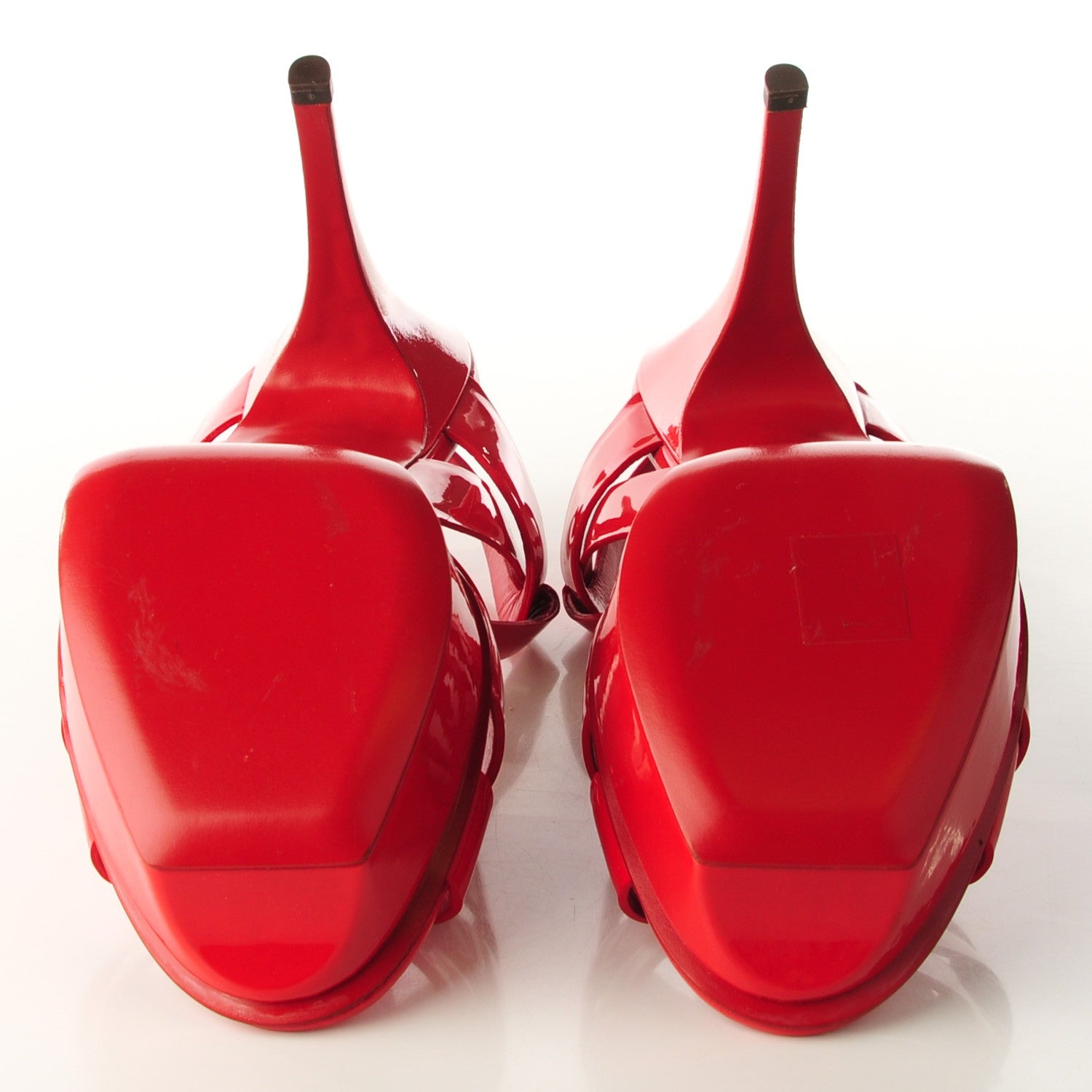 Saint Laurent Vitello Vernice Tribute 75 Platform Sandals 40 Lobster 6 of 8