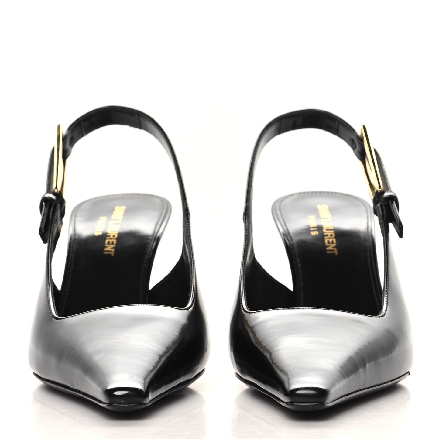 Glazed Calfskin Lee 75 Slingback Pumps 37.5 Black
