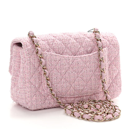 Chanel Tweed Quilted Mini Rectangular Flap Pink 3 of 11