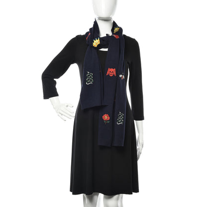 Gucci Wool Embroidered New Mix Scarf Midnight Blue 2 of 5