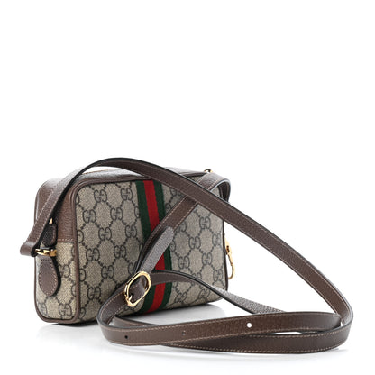 Gucci GG Supreme Monogram Web Mini Ophidia Shoulder Bag Brown 3 of 9