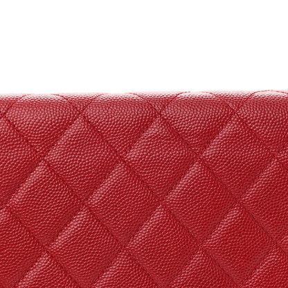 Chanel Caviar Quilted Square Wallet On Chain WOC Dark Red 16 of 17