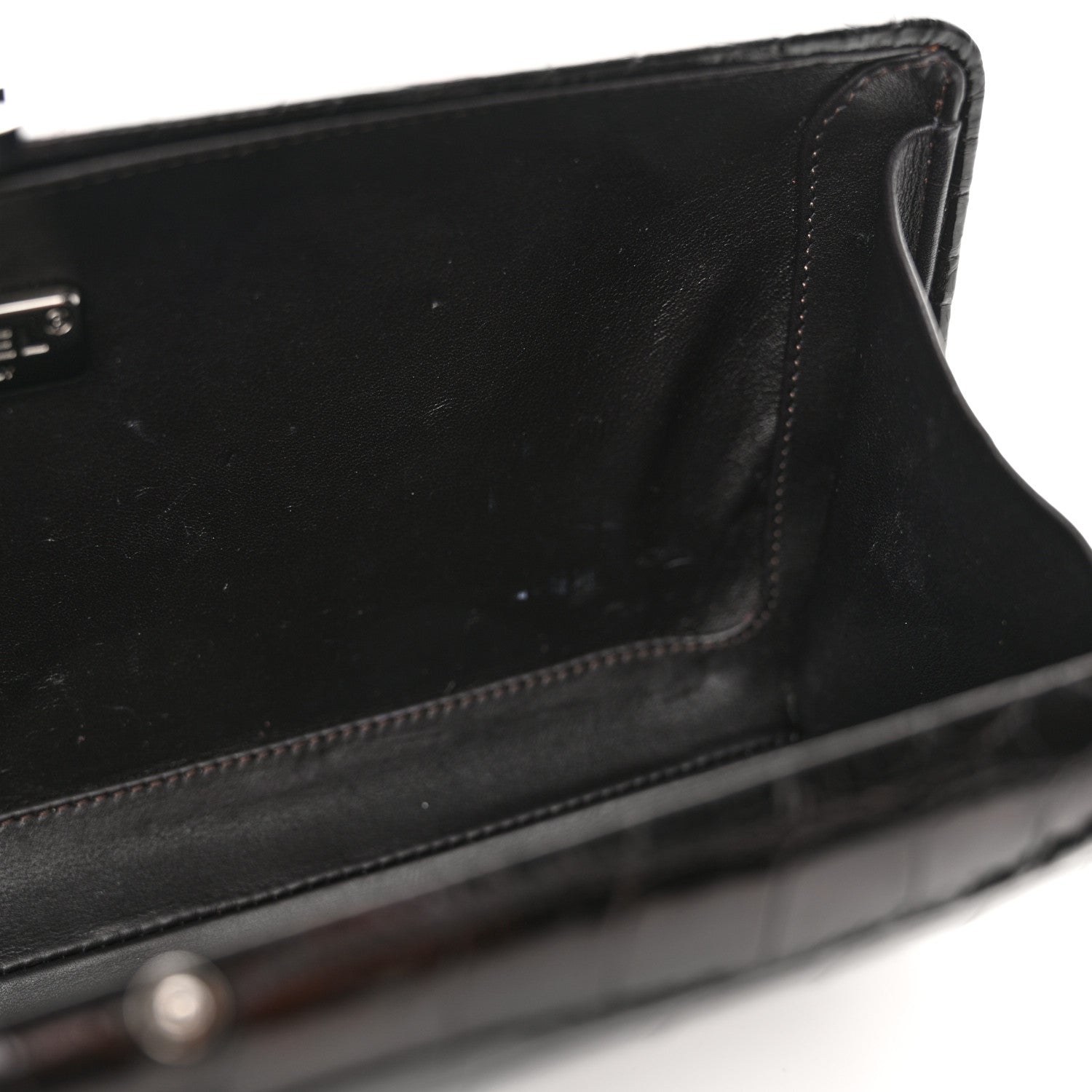 Chanel Alligator Chain Clutch Black 12 of 13