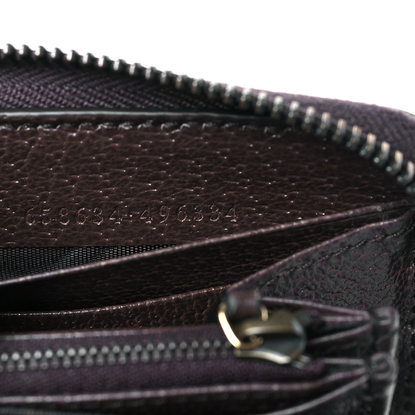 Monogram Jumbo GG Textured Dollar Calfskin Diana Zip Around Continental Wallet Camel Ebony New Acero