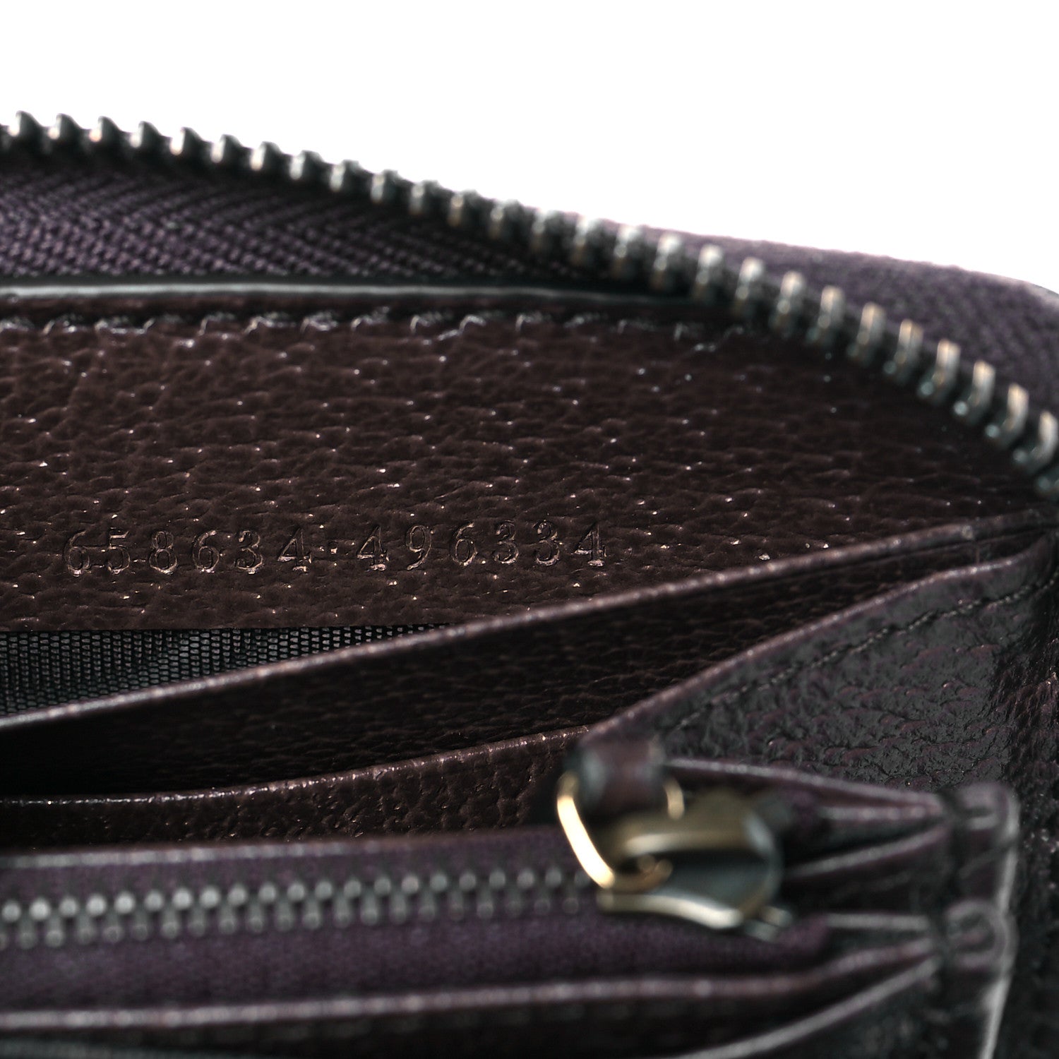 Gucci Monogram Jumbo GG Textured Dollar Calfskin Diana Zip Around Continental Wallet Camel Ebony New Acero 7 of 9