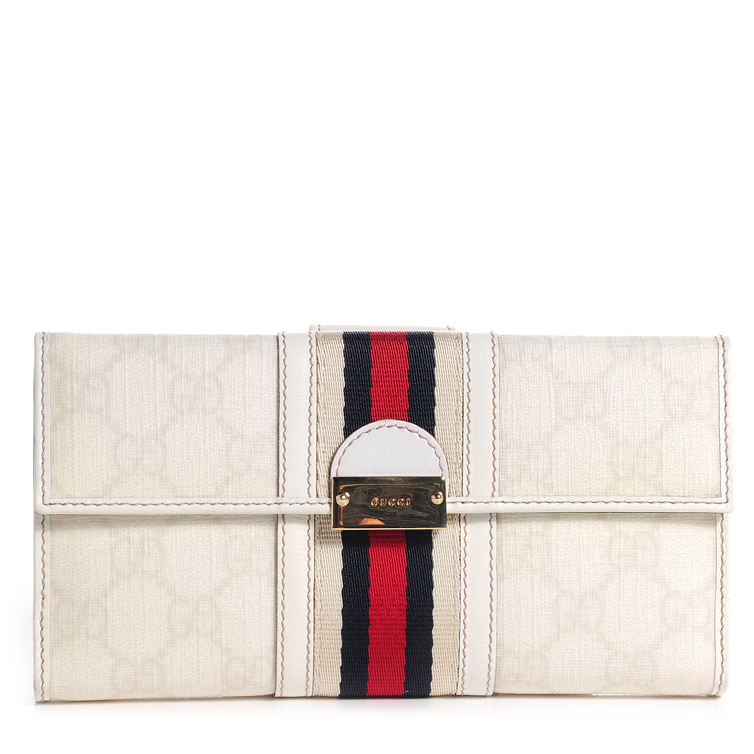 Gucci GG Plus Web Bach Continental Wallet White 1 of 8