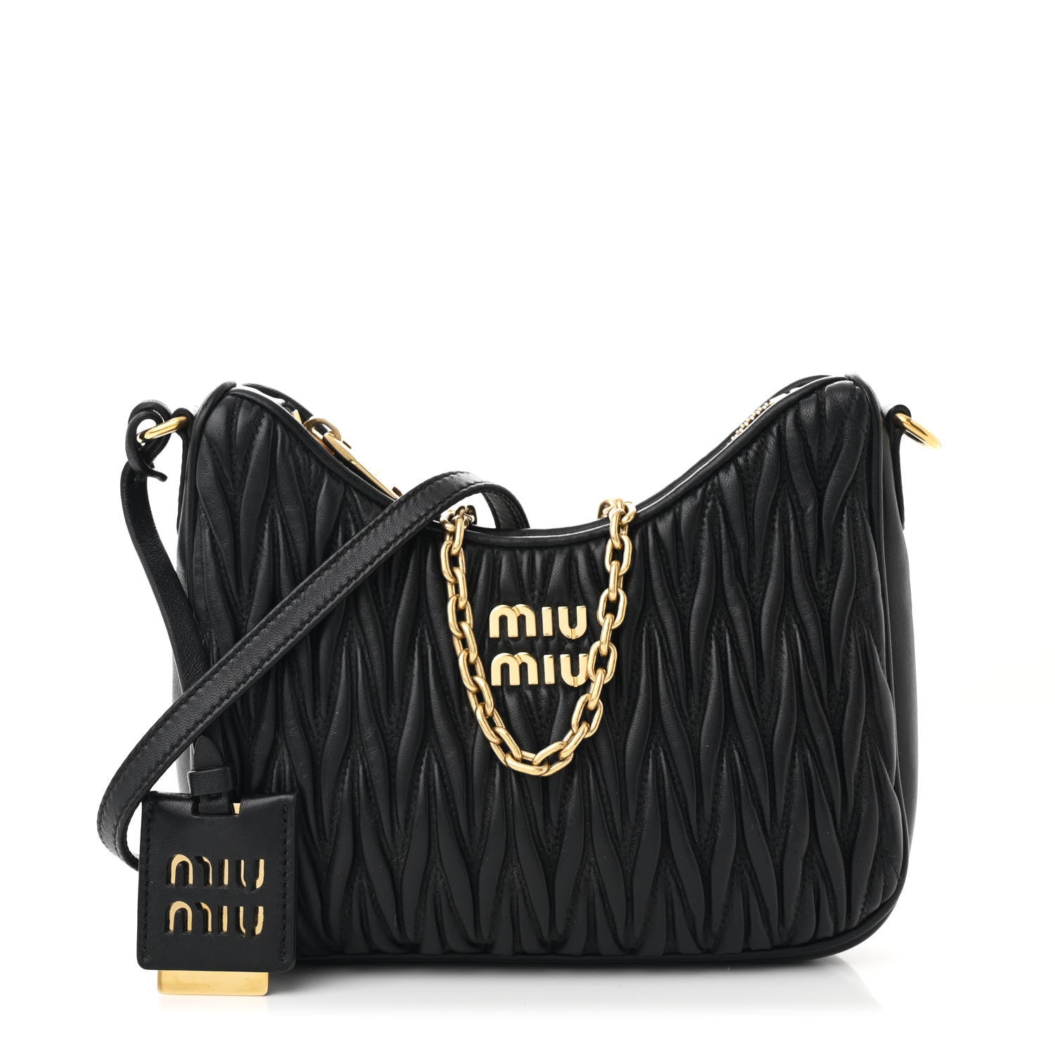 Miu Miu Nappa Matelasse Shoulder Bag Black 1 of 10
