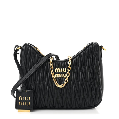 Miu Miu Nappa Matelasse Shoulder Bag Black 1 of 10